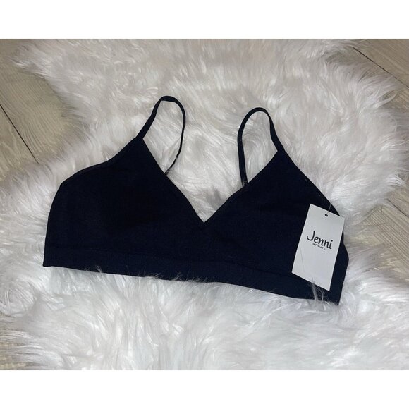 Jenni Bralette Bra Unlined Wire Free Womens M Medium Black New - Picture 1 of 5